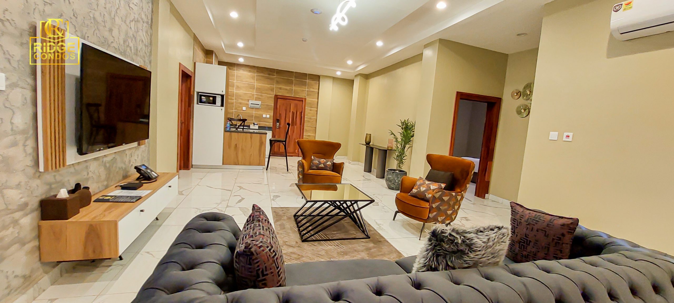 Three bedroom serviced apartment interior, Ridge Condos Kumasi