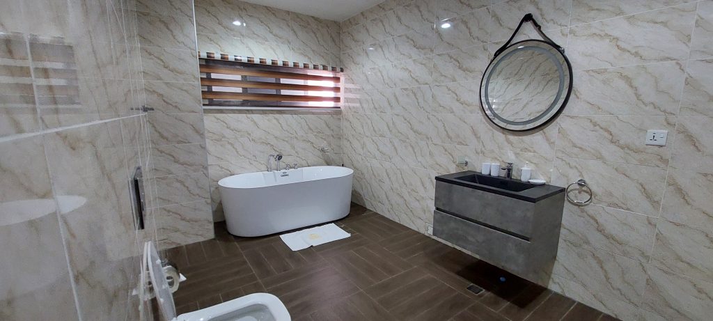 Two-level duplex boss apartment interior at Ridge Condos, Kumasi