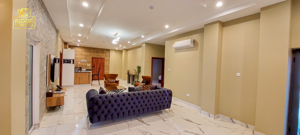 Three bedroom serviced apartment interior at Ridge Condos, Kumasi