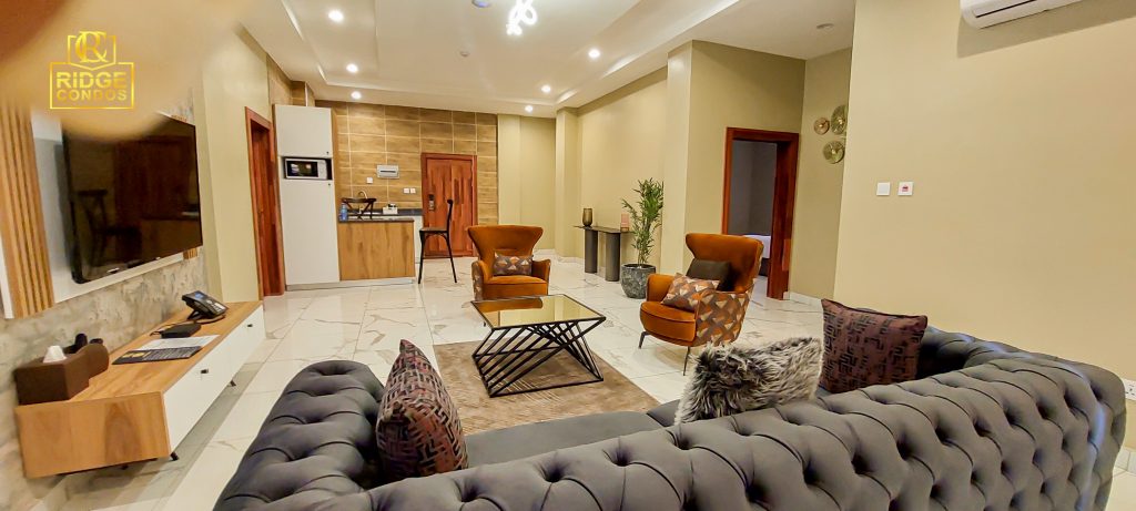 Three bedroom serviced apartment interior at Ridge Condos, Kumasi